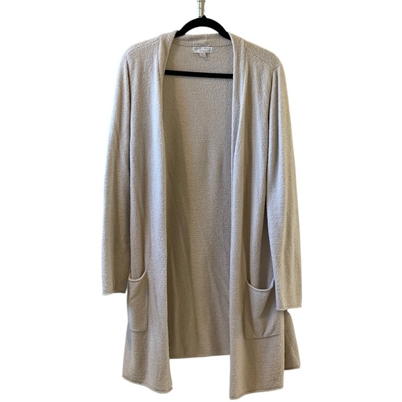 Barefoot Dreams CozyChic Beige Cardigan Long Duster Size Large - Picture 7 of 10